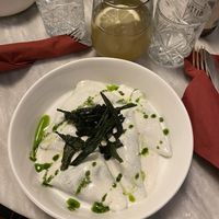 Green triangles with artichokes  at Botanica Lab in Bologna