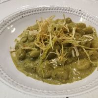 Potato dumplings with pesto at Botanica Lab in Bologna