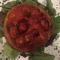 Tarte Tatin with cherry tomatoes  at Botanica Lab in Bologna