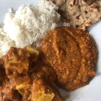 tofu vindaloo, dal tarka, chapati at Maharaja in Ljubljana