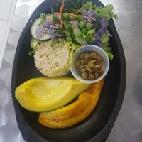Vegan plate at Prasadam in Bogota