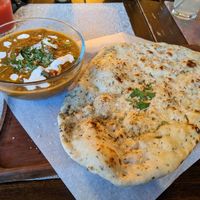 Tikka Masala with naan at The Red Dot Vegetarian Kitchen in Frazier Park