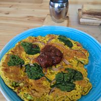 Indian Savory Pancake at The Red Dot Vegetarian Kitchen in Frazier Park