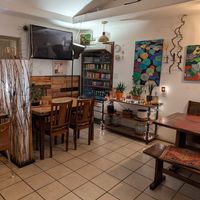 Quirky decor at The Red Dot Vegetarian Kitchen in Frazier Park