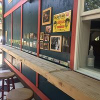 Covid-19 window service & outdoor counter seating. at Wienery in Minneapolis