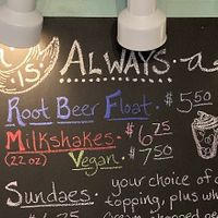 Vegan milkshakes!! at Colonial Inn in Watkins Glen