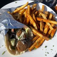 Falafel pita wrap  at Artemis Lakefront Cafe in South Lake Tahoe