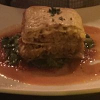 lasagna and lobster &a trumpet mushroom risotto at Blossom Restaurant Chelsea in New York City