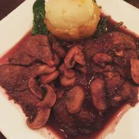Port wine seitan at Blossom Restaurant Chelsea in New York City