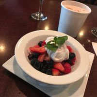 Berries and cream at Blossom Restaurant Chelsea in New York City