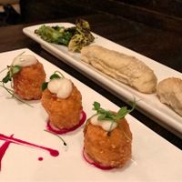 Buffalo Risotto Croquettes and Spinch/Cashew Bourekas at Blossom Restaurant Chelsea in New York City