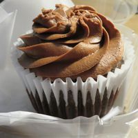 Vegan chocolate cupcake! at Zingo's Mediterranean in Perrysburg