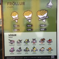Menu May ‘18 at Reykjavik Chips in Reykjavik