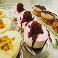 Raw vegan cheesecakes at MOA Bakery Cakery in Oamaru