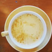 Carrot cake latte at MOA Bakery Cakery in Oamaru