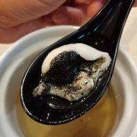 Tong yuin (rice balls filled with black sesame paste) in sweet gingery broth. Very nice! at Nature's Recipe Cafe in Petaling Jaya