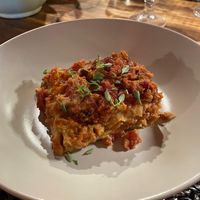 Vegan lasagna at Torre Morgana in Umbertide