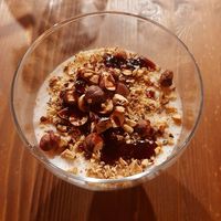 Panna cotta con nocciole e cereali at Torre Morgana in Umbertide