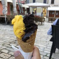 Mango and dark chocolate  at Gelateria Italia in Rovinj