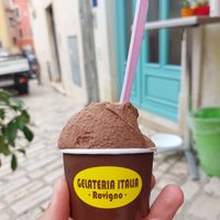 Chocolate ice cream, very nice! at Gelateria Italia in Rovinj
