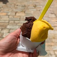 Dark chocolate and mango at Gelateria Italia in Rovinj