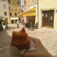Vegan croissant, yummy! at Gelateria Italia in Rovinj