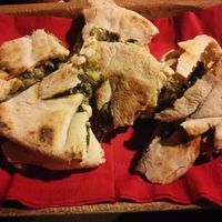 Focaccia with cicory at Taverna dello Spagna  in Spoleto