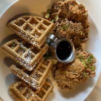 Vegan Chicken and Waffles at Forage in Lakewood