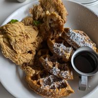 Vegan chicken and waffles at Forage in Lakewood
