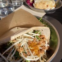 Gado gado with quesadilla in the background   at The Green Queen in Stockholm