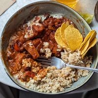 Chili Sin Carne (halfway through!😊 at The Green Queen in Stockholm