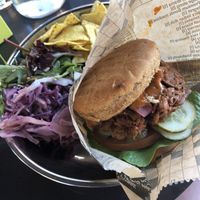 Marinated BBQ vegan burger  at The Green Queen in Stockholm