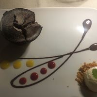 Vegan chocolate lava cake  at Gintilla in Olbia