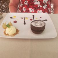 Chocolate lava cake - vegan at Gintilla in Olbia
