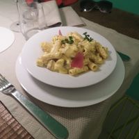 Vegan carbonara at Gintilla in Olbia
