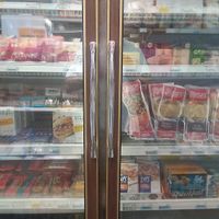Some of the vegan options in the freezer section at Eats Natural Foods Co-op in Blacksburg