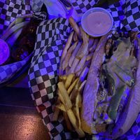 Philly cheese steak  at Black Water Bar in Portland