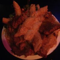 Mac and cheese with added seitan  at Black Water Bar in Portland