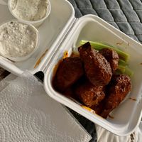 Buffalo wings   at Black Water Bar in Portland