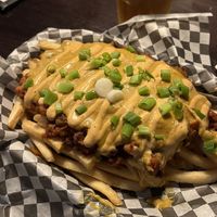 Chilli cheese friess  at Black Water Bar in Portland