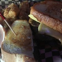Patty Melt w/ Tater Tots at Black Water Bar in Portland