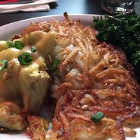 Brunch: Hashbrowns, Kale, Scram. Eggz/Cheese at Black Water Bar in Portland