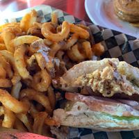 Crab burger special at Black Water Bar in Portland