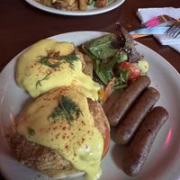 Jackfruit crab cake Benedict  at Black Water Bar in Portland