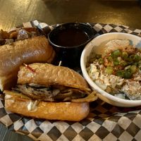 French Dip with potato saladd  at Black Water Bar in Portland