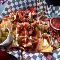 Nachos with soy curls at Black Water Bar in Portland