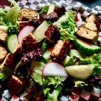 Tempeh salad at Black Water Bar in Portland