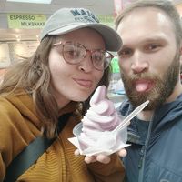 Blueberry Vanilla twist at CJ's Big Dipper in Bar Harbor