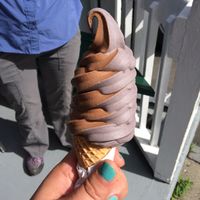 vegan soft serve !!!!!! at CJ's Big Dipper in Bar Harbor