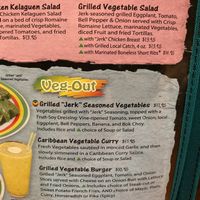 Veg and vegan section  at Jamaican Grill in Guam